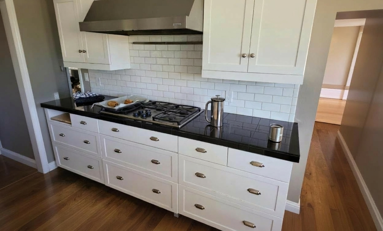 Kitchen remodel with subway tile backsplash