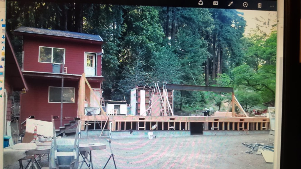 New construction foundation and framing