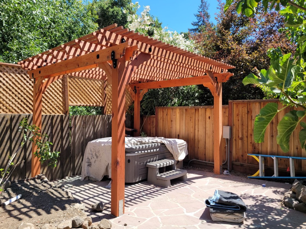 Pergola over hot tub