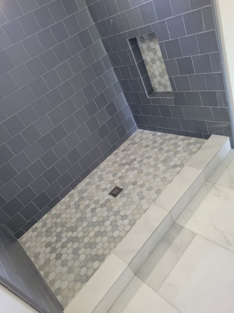 Custom tile shower installation